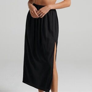 Elegant Black Women's Skirt and crop top set